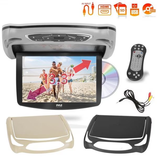 13.3 Flip-Down Multimedia Disc Player, Pyle, Mfr#: PLRD146