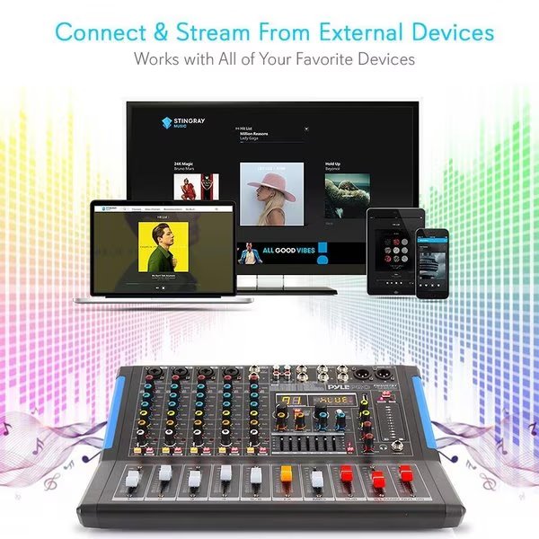 6-Channel Bluetooth Studio Mixer, Pyle, Mfr#: PMXU67BT