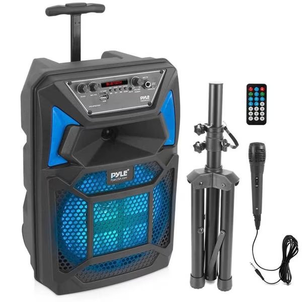 8" Portable Pa Speaker With Led Lights, Pyle, Mfr#: PPHP82SM.5