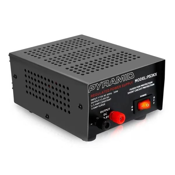 AC to DC Converter, 115V AC to 13.8V DC, 60 Hz, Pyramid, Mfr#: PS3KX