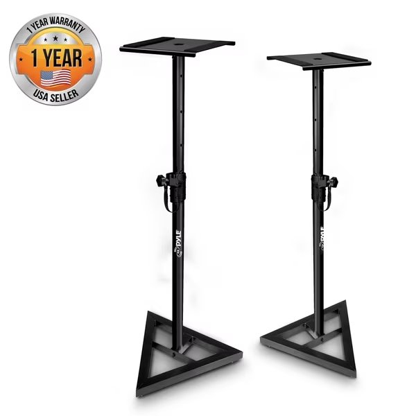 Height Adjustable Monitor Speaker Stands, Heavy-Duty, Telescoping, Pyle, Mfr#: PSTND35.5