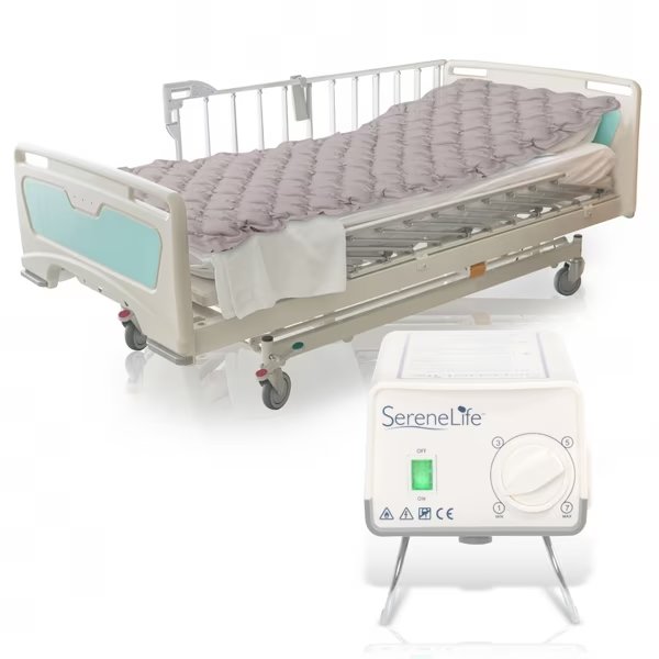 Hospital Bed Air Mattress - Bubble Pad Mattress With Electric Air Pump, Serenelife, Mfr#: SLAIRMATR45