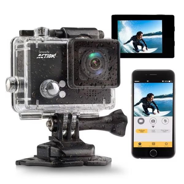 4K Wifi Action Cam With Remote, SLDV4KBK, Serenelife, Mfr#: SLDV4KBK