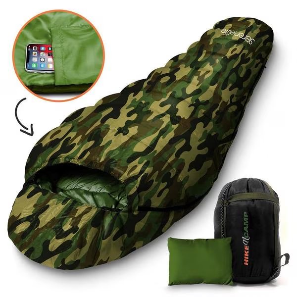 Camouflage Mummy Sleeping Bag, Serenelife, Mfr#: SLSCA5