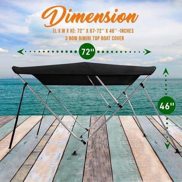 4 Bow Bimini Top, SLBT472G, Serenelife, Mfr#: SLBT472G