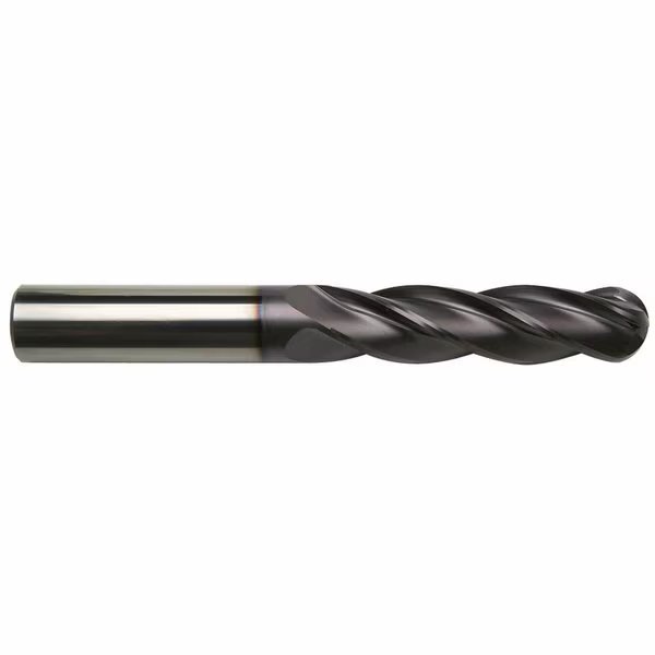 5/16" Diameter x 5/16" Shank 4-Flute Extra Long Length Ball Nose Yellow Series Carbide End Mills, Gs Tooling, Mfr#: 102586