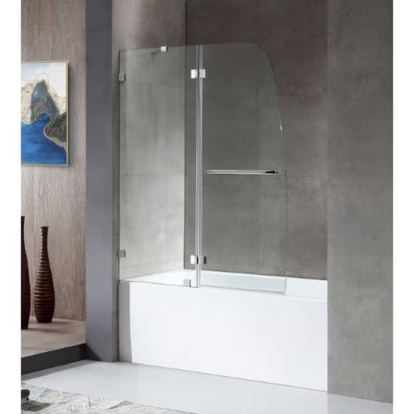 Herald 48" by 58" Frameless Hinged Tub Door in Chrome, Anzzi, Mfr#: SD-AZ11-01CH