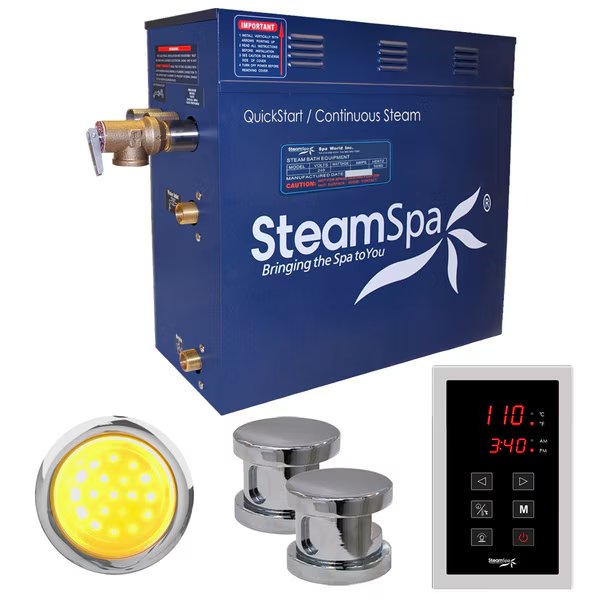 Indulgence 12 KW QuickStart Bath Generator in Polished Chrome, Steamspa, Mfr#: INT1200CH