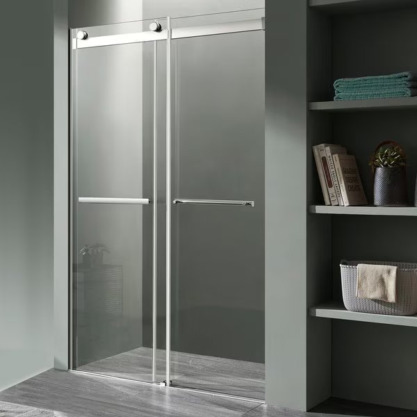 Kahn Series 60 in. x 76 in. Frameless Sliding Shower Door in Chrome, Anzzi, Mfr#: SD-FRLS05802CH