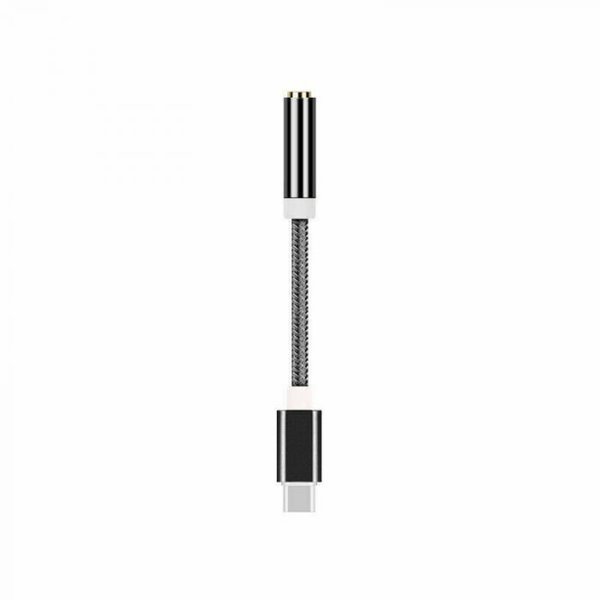 USB-C Type C to 3.5mm Aux Audio Jack Passive Headphone Adapter Nylon Braided Black, Sanoxy, Mfr#: SANOXY-CABLE60