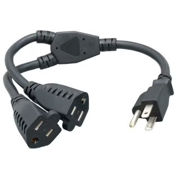 14 inches Power Cord Splitter Cable 14 AWG 2 NEMA 5-15R to 1 NEMA 5-15P, Sanoxy, Mfr#: SNX-CBL-PW114-1414