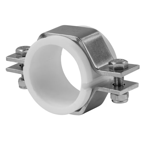 1-1/2" Hex Hanger For Tubing w/PVC Sleeve - 304SS, Steel & Obrien, Mfr#: 24PVC-1.5-304