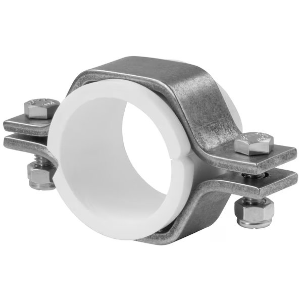 5" Domestic Hex Hanger For Tubing w/PVC Sleeve - 304SS, Steel & Obrien, Mfr#: 24PVC-D-5-304