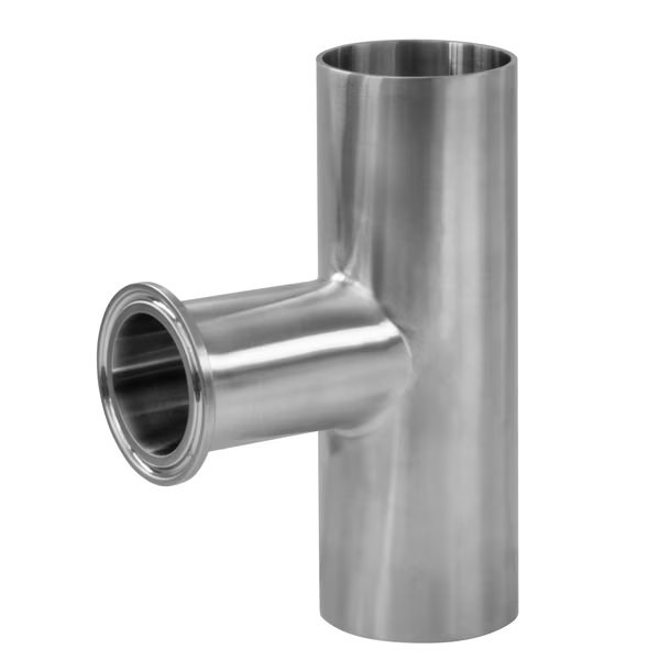 2-1/2" x 1-1/2" BPE Ext.Tan Clamp Outlet x Weld Reduci Tee, 316SS SF1, Steel & Obrien, Mfr#: S7RWWK-2.5X1.5-PL-316