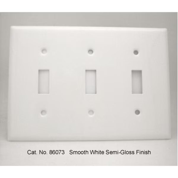 Number of Gangs: 3 Steel, Semi-Gloss Finish, White, Mulberry, Mfr#: 86073