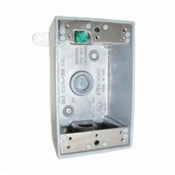Electrical Box, 19 cu in, Outlet Box Type, 1 Gang(s), Aluminum, Rectangular Shape, Mulberry, Mfr#: 30206