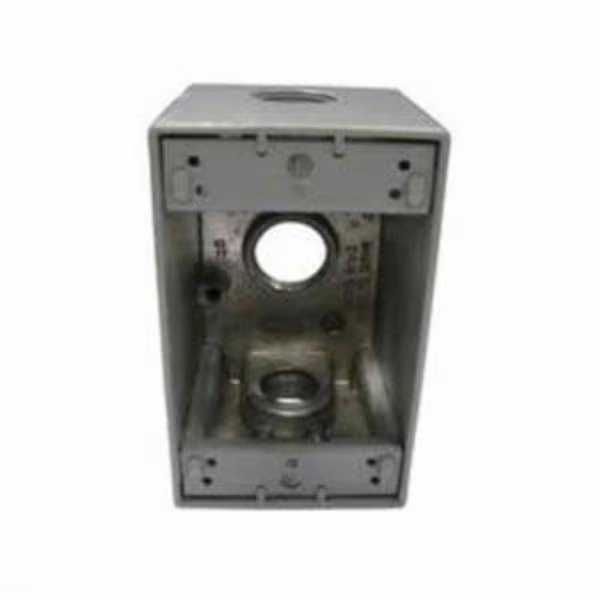 Electrical Box, 24 cu in, Outlet Box Type, 1 Gang(s), Aluminum, Rectangular Shape, Mulberry, Mfr#: 30584