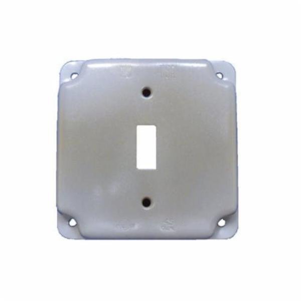 Electrical Box Cover, 1 Gang(s), Square, Steel, Toggle Switch Cover, Mulberry, Mfr#: 11401