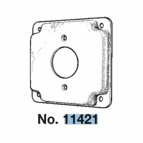 Electrical Box Cover, 1 Gang(s), Square, Steel, Single Receptacle Cover, Mulberry, Mfr#: 11421