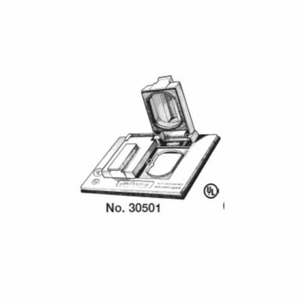 Electrical Box Cover, Outlet Box Type, 1 Gang(s), Rectangular, Die-Cast Zinc, Mulberry, Mfr#: 30501