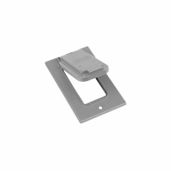 Electrical Box Cover, 1 Gang(s), Rectangular, Aluminum, GFCI Receptacle Cover, Mulberry, Mfr#: 30554