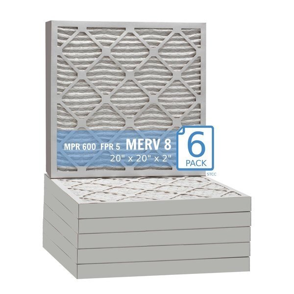 Air Filter, 20x20x2 Hi-E 40  - MERV 8 (6 Pack), Purolator, Mfr#: 20x20x2x1 HI (6 Pack)