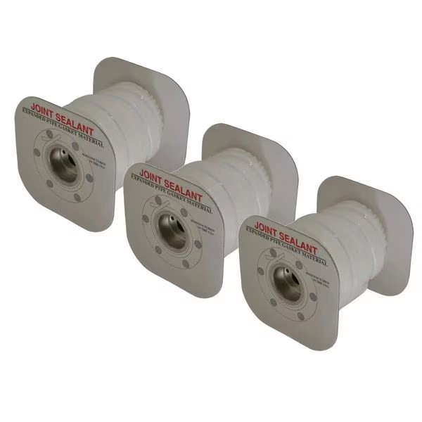 Expanded Joint Sealant PTFE, 1/4” wide x 50' Sterling Seal-3 Spools, Sterling Seal & Supply, Mfr#: EJS1500.25050X3