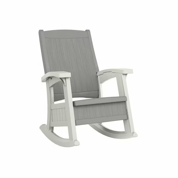 Elements Rocking Chair with Storage and Two-Tone Dove Gray and Ice Cube collection, Suncast, Mfr#: BMRC1020