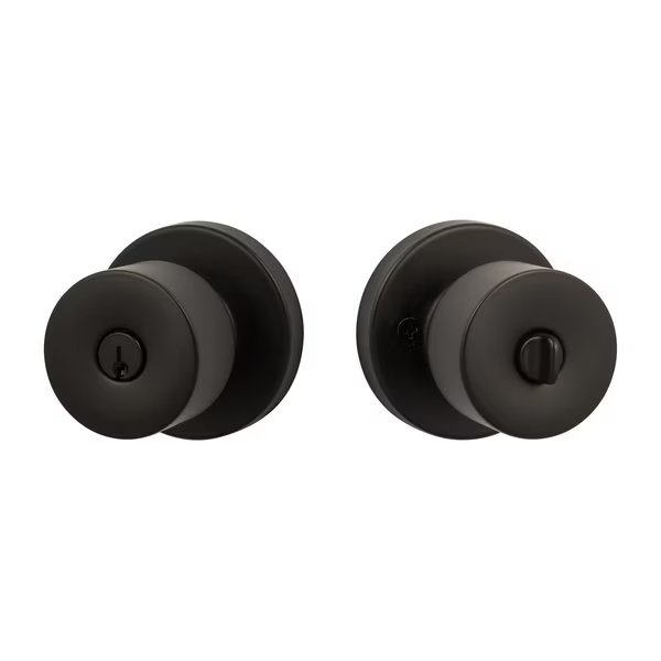 Sure-Loc Hardware Bergen Round Entry Knobset, Flat Black, Sure-Loc Hardware, Mfr#: BG107 FBL