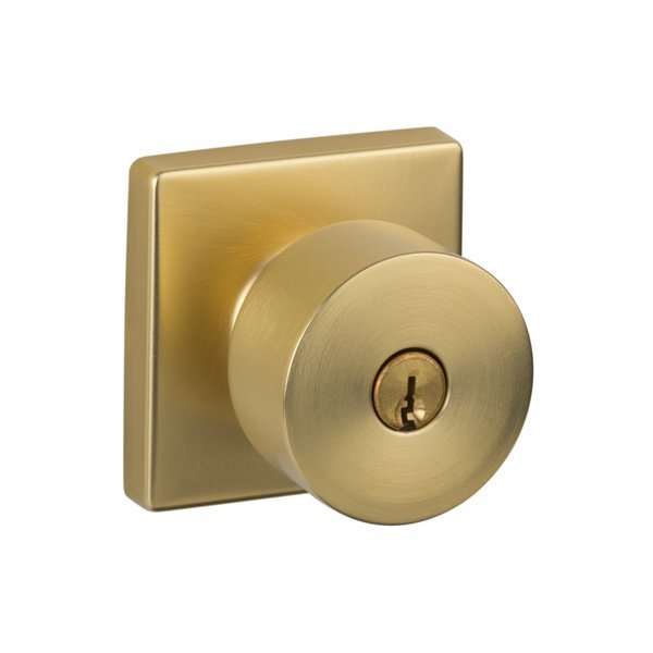 Sure-Loc Hardware Bergen Square Entry Knobset, Satin Brass, Sure-Loc Hardware, Mfr#: BG107-SQ SB