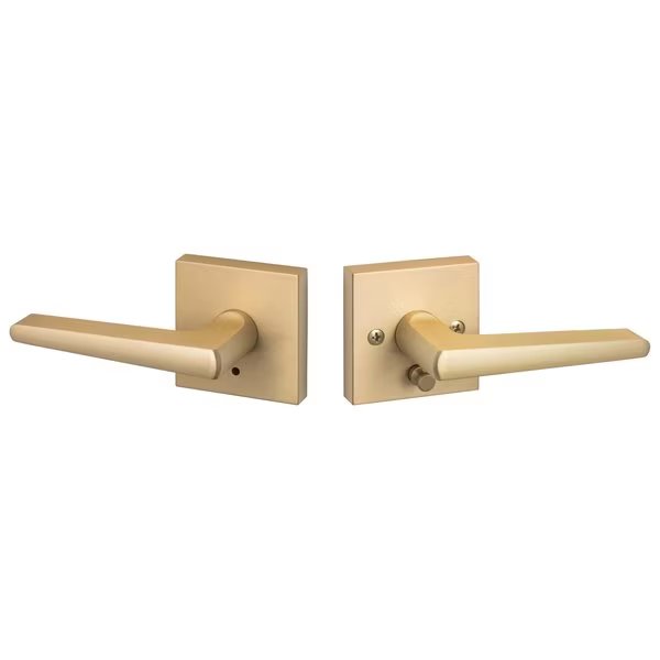 Sure-Loc Hardware Basel Square Privacy Lever, Reversible Handing, Satin Brass, Sure-Loc Hardware, Mfr#: BS102-SQ SB