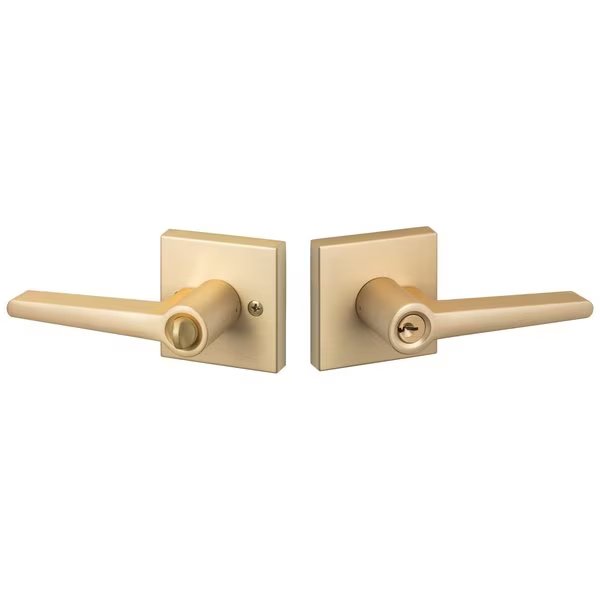 Sure-Loc Hardware Basel Square Entry Lever, Satin Brass, Sure-Loc Hardware, Mfr#: BS107-SQ SB
