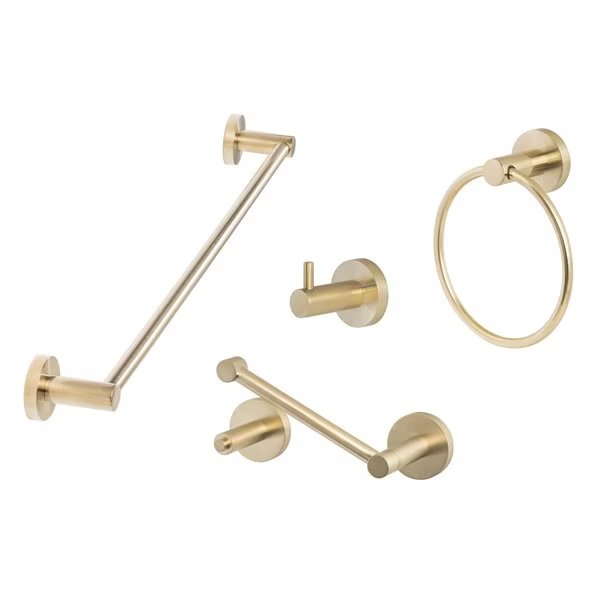 Sure-Loc Hardware Lugano Series Bath Set, Two Post Pivot, Satin Brass, Sure-Loc Hardware, Mfr#: LG-SET-PH2PV SB