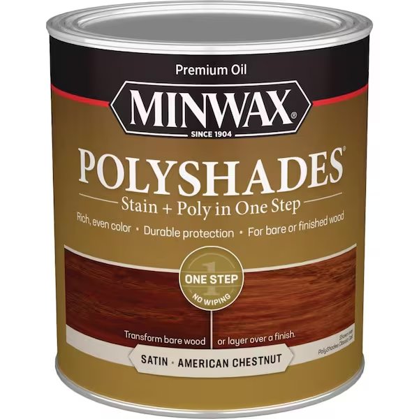 Polyshades 1 Qt. Satin Stain & Finish Polyurethane In 1-Step, American Chestnut