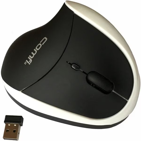 White Ergonomic Wireless Vertical Mouse, Ergoguys, Mfr#: EM011-WW