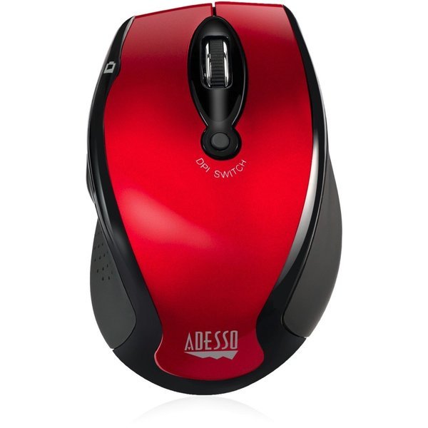 Adesso 2.4Ghz Wireless Ergonomic Optical Mouse, ( Red), Adesso Publishing, Mfr#: IMOUSEM20R