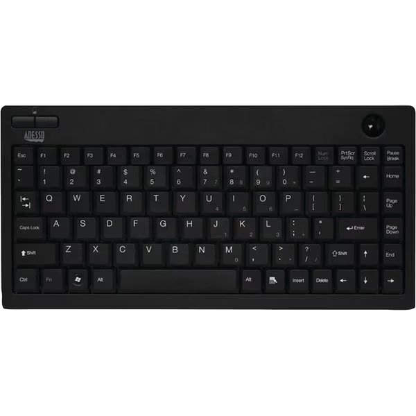 Easytrack 3100 - Wireless Mini Trackball Keyboard, Adesso Publishing, Mfr#: WKB-3100UB