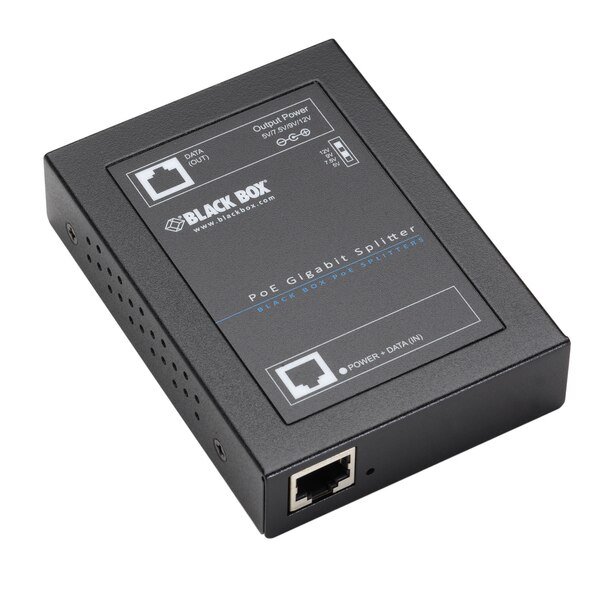 Gigabit Poe+ Splitter 802.3At 5/7.5/9/12, Black Box, Mfr#: LPS2001