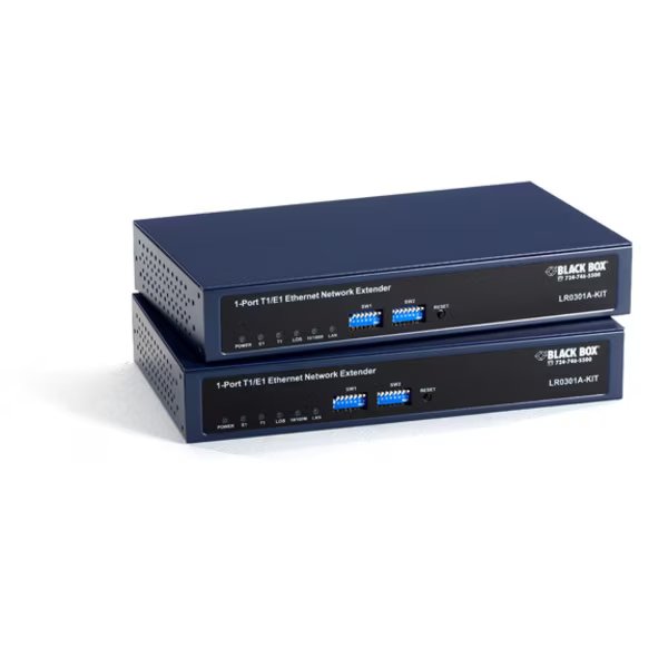 1-Port T1/E1 Ethernet Network Extender K, Black Box, Mfr#: LR0301A-KIT