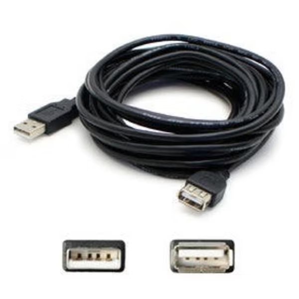 Addon 4.57M (15.00Ft) Usb 2.0 (A) Male To Female Black Active, Add-On, Mfr#: USBEXTAA15