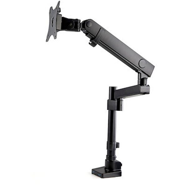 Vesa 75X75/100X100Mm Pole Mount Heavy Duty Single Monitor Arm, Startech.Com, Mfr#: ARMPIVOT2USB3
