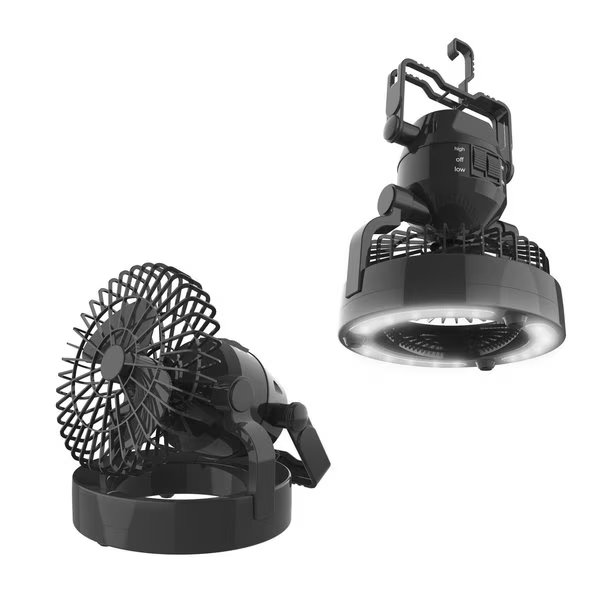 Camping Lantern with Fan - Weather-Resistant Camping Light with 18 LED Bulbs by Black, Wakeman, Mfr#: 80-48453