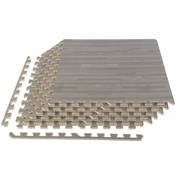 Foam Floor Mat 6PK - 24 SQFT, Gray Wood, Stalwart, Mfr#: 75-6406