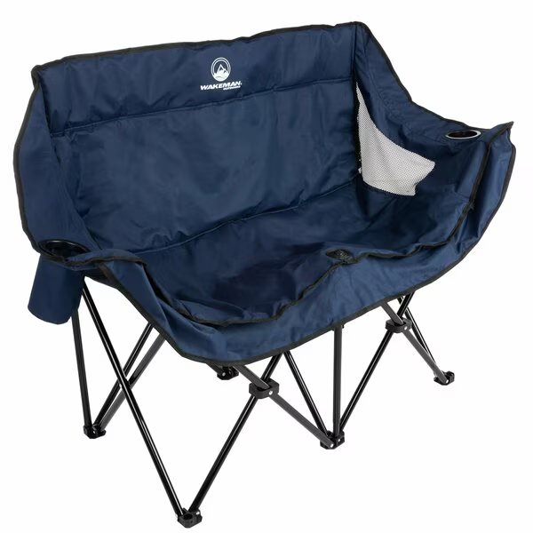 Wakeman Outdoor Camping Chair Loveseat, Blue, Wakeman Outdoors, Mfr#: 75-CMP1110