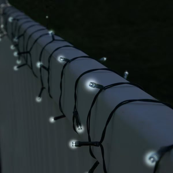 Solar Outdoor String Lights, White, 2PK, Pure Garden, Mfr#: 50-1202