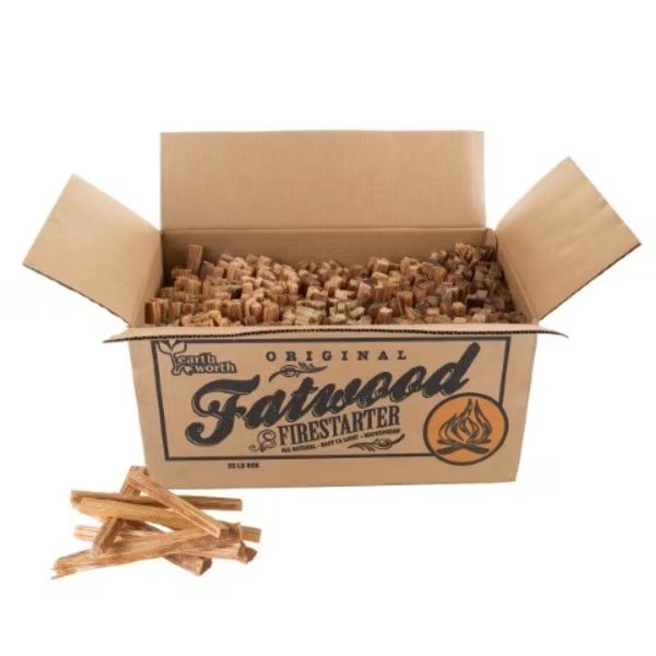 Nature Spring 25 pound Box Fatwood Firestarter Kindling Sticks for Wood, Stoves, and Outdoor Use, Nature Spring, Mfr#: 750603ZFL