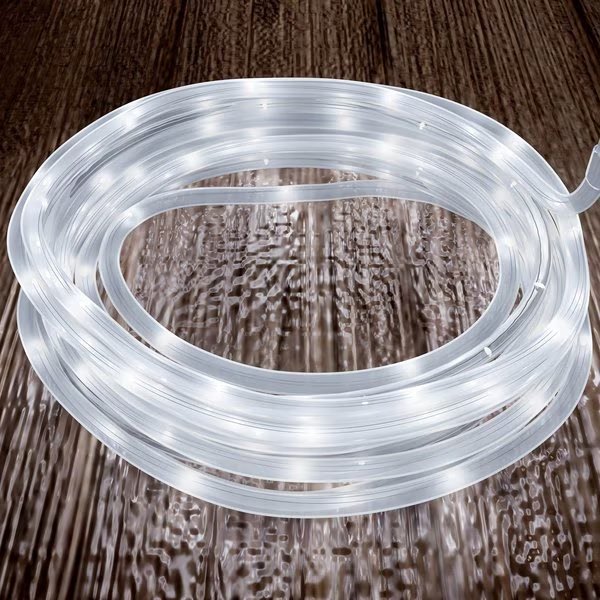 Outdoor Solar Rope Lights with Cable String and 100 LED Lights with 8 Modes, Cool White, Pure Garden, Mfr#: 50-LG1008