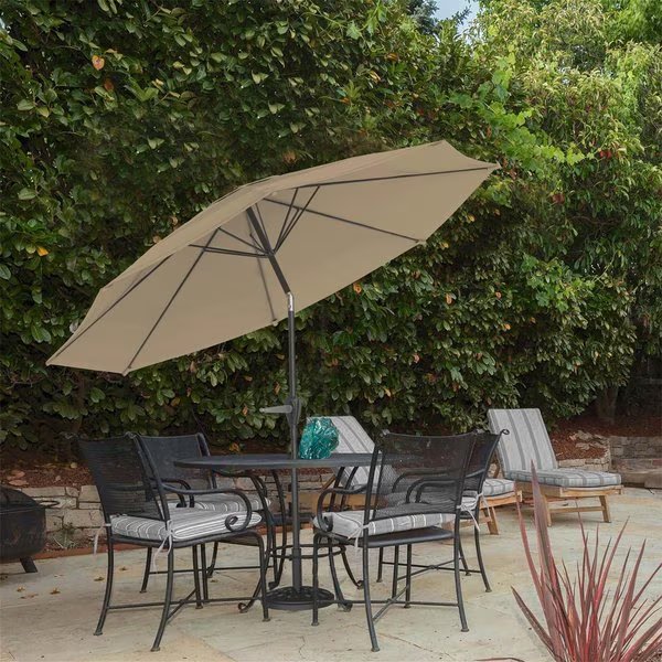 9-Foot Outdoor Umbrella with Base, Dusty Green, Pure Garden, Mfr#: 50-LG1042