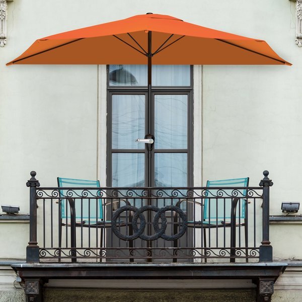 9ft Half Umbrella, Terracotta, Pure Garden, Mfr#: 50-LG1054