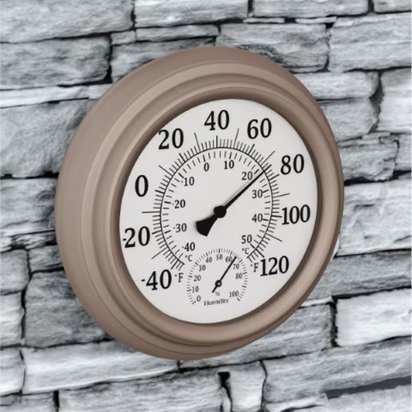 Nature Spring Silver Clock Thermometer Hygrometer, Nature Spring, Mfr#: 576142HXW
